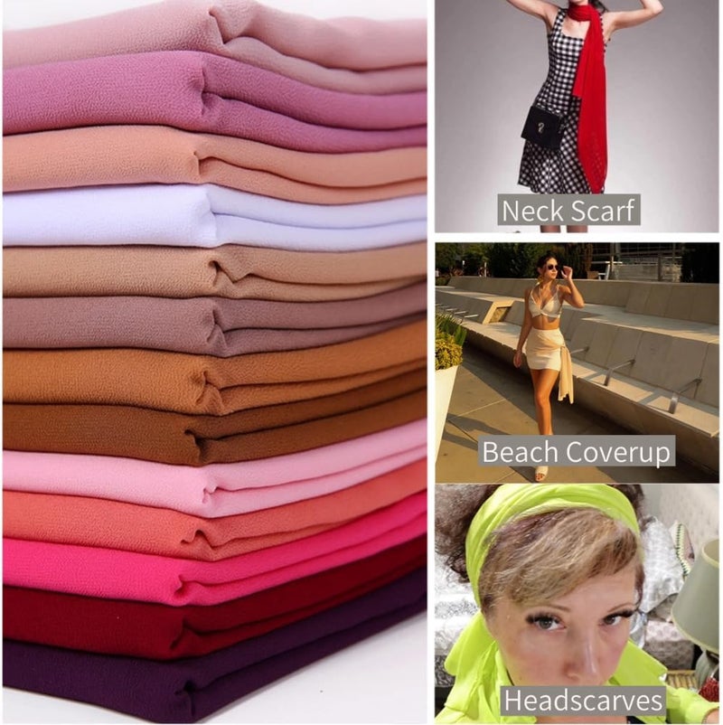 Harewom Chiffon Hijab for Women Sheer Shawl and Wraps for Wedding Bridal Scarves Summer Lightweight Sun-proof Scarf - Image 3